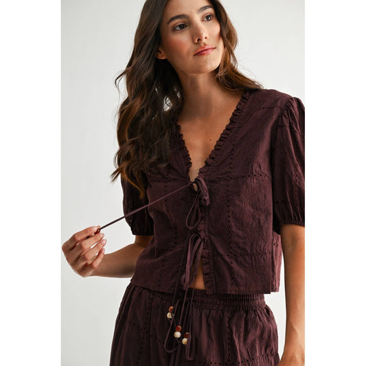 The Cocoa Tie-Front Blouse