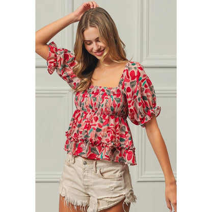 Scarlet Ruffle Top