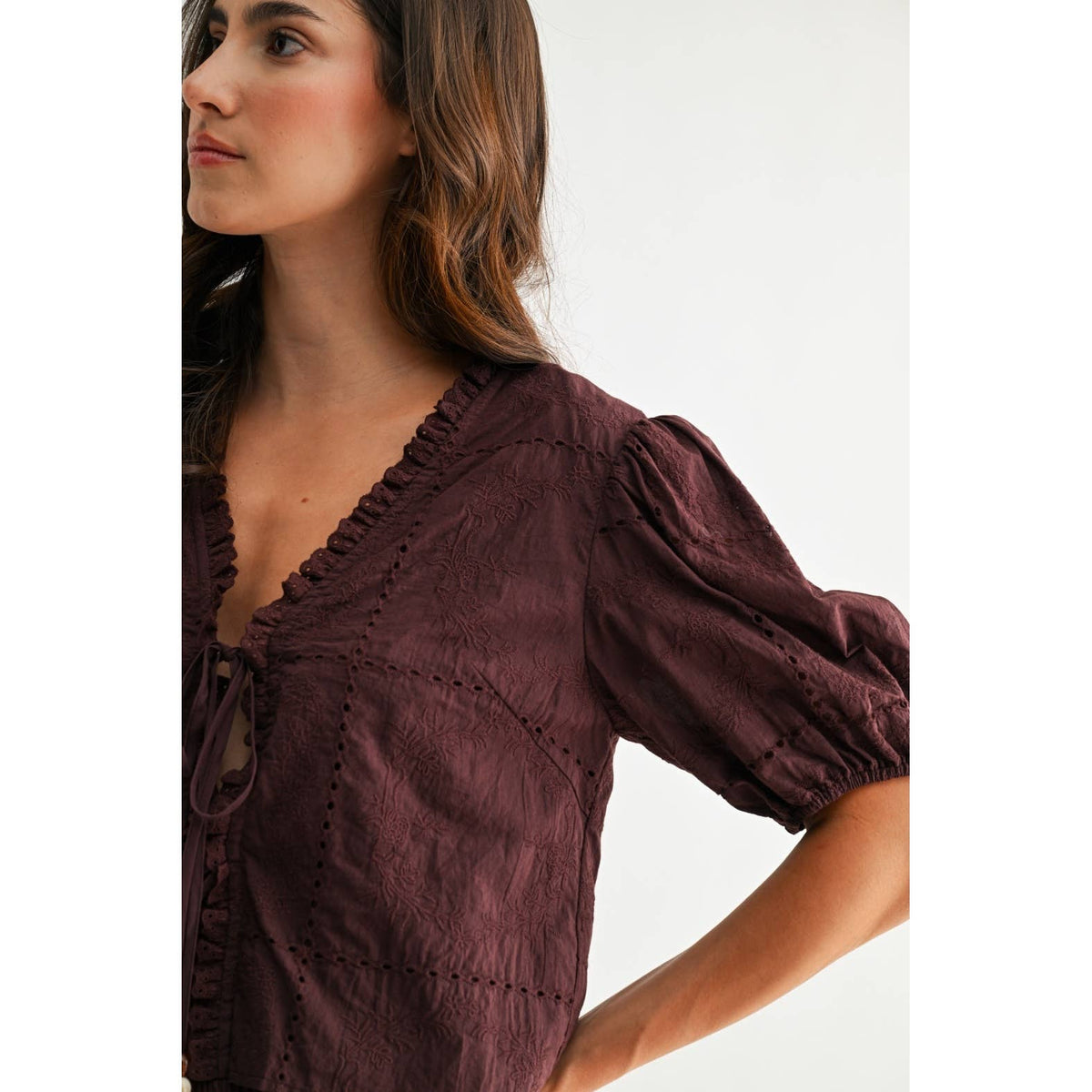 The Cocoa Tie-Front Blouse