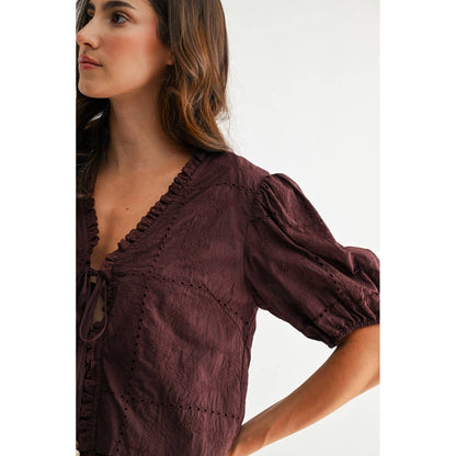 The Cocoa Tie-Front Blouse