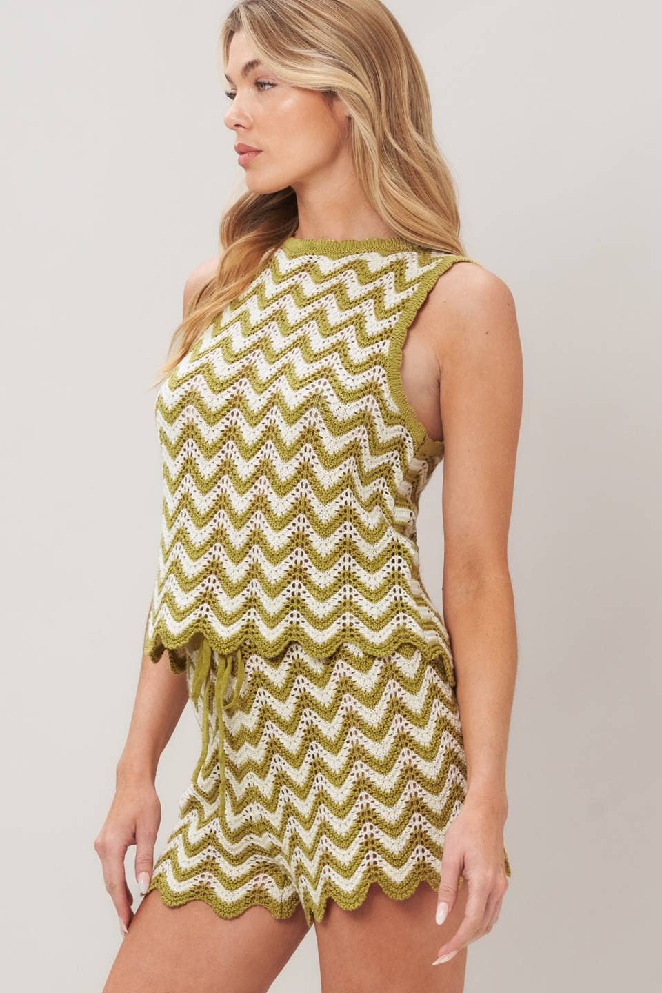 The Olive Wave Knit Tank