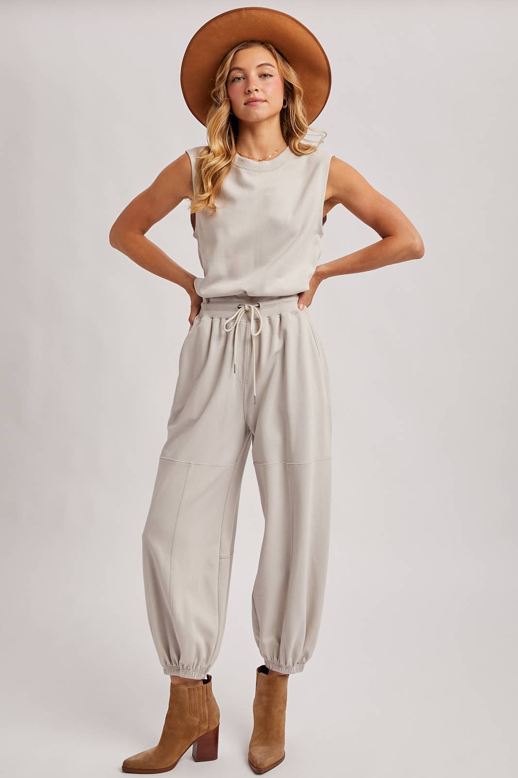 Off Duty Jogger Set- Bone