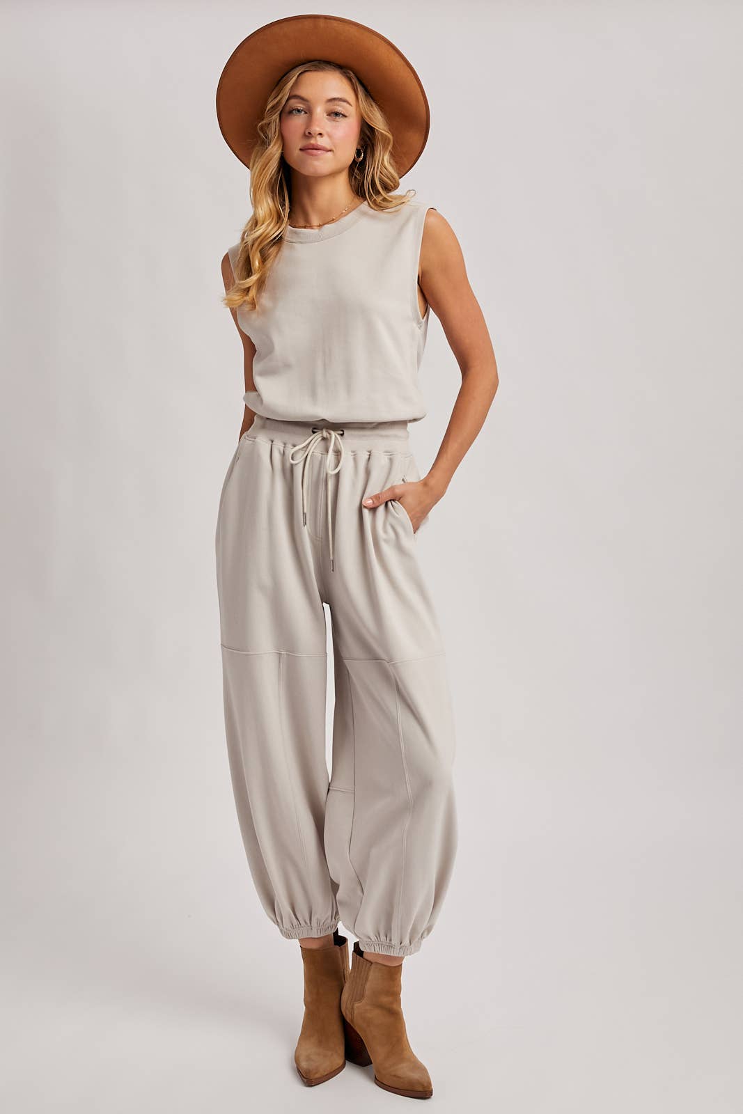 Off Duty Jogger Set- Bone