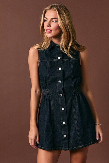 The Midnight Denim Mini Dress