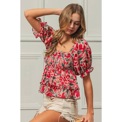 Scarlet Ruffle Top