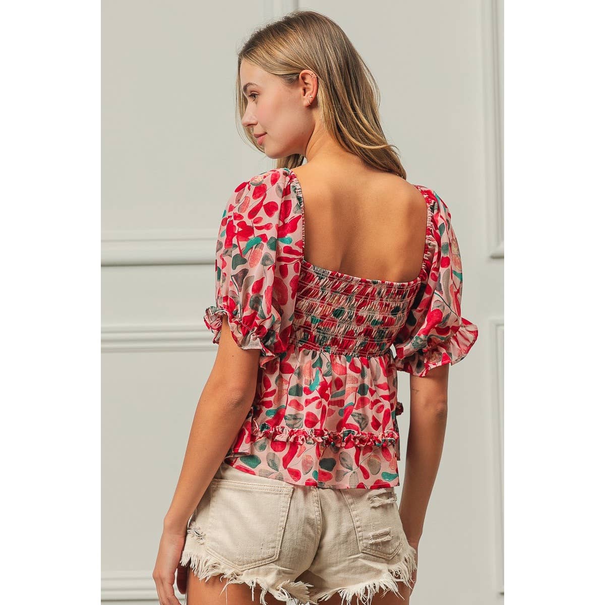 Scarlet Ruffle Top