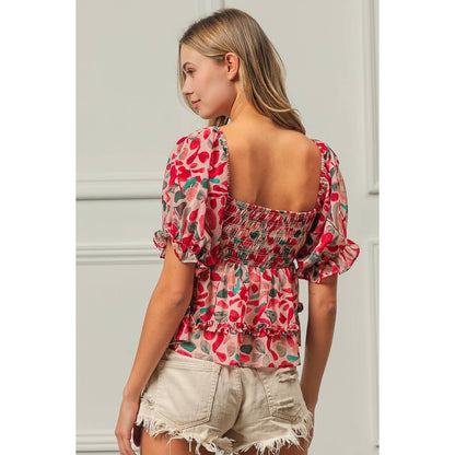 Scarlet Ruffle Top