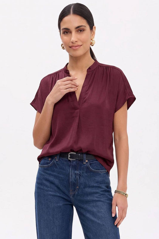 The Everyday Essential Blouse- Maroon