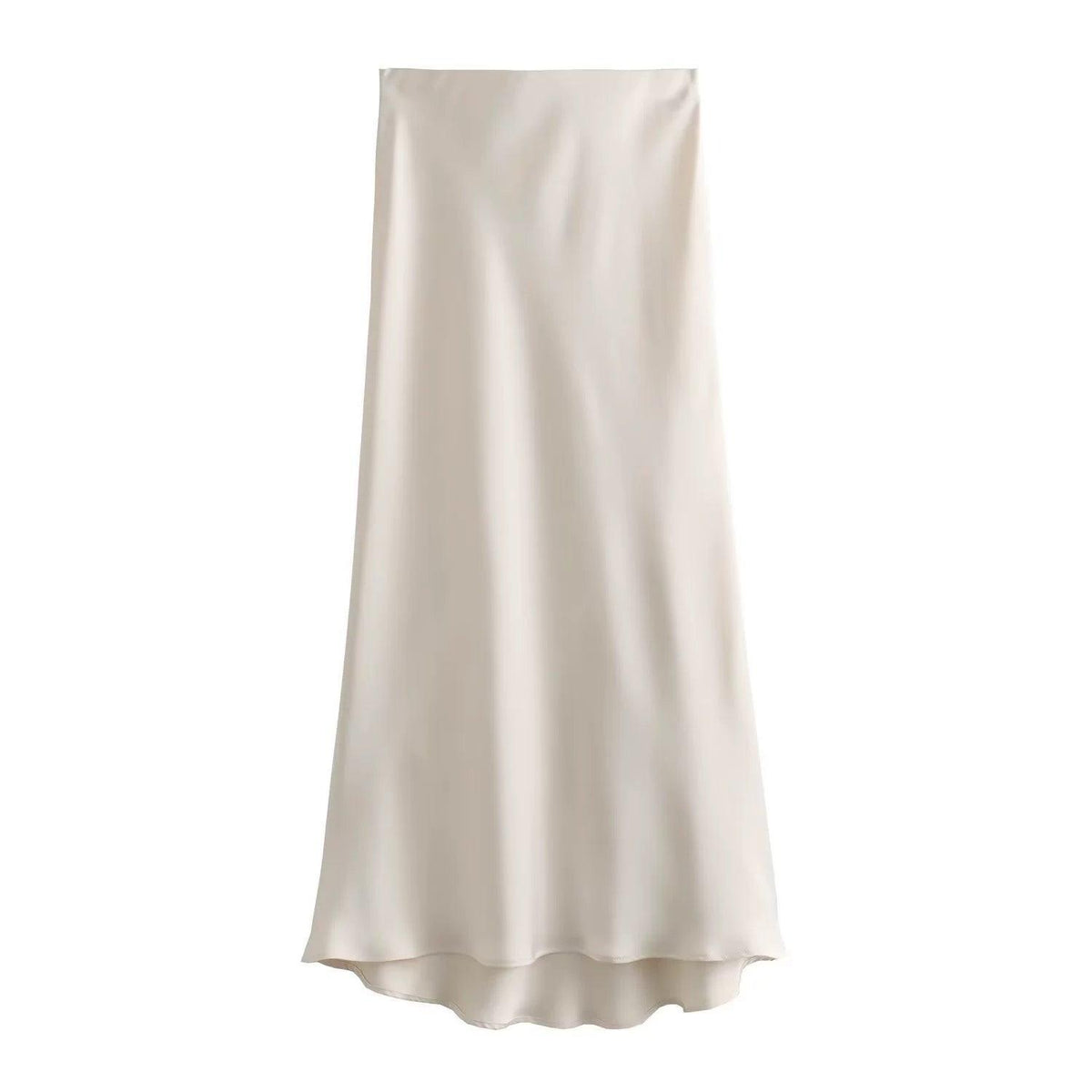 The Satin Slip Skirt-Ivory