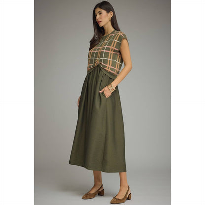 The Olive Plaid Mini Dress