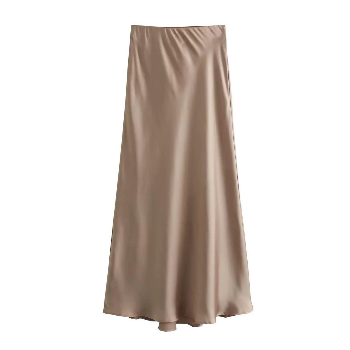 The Satin Slip Skirt-Champagne