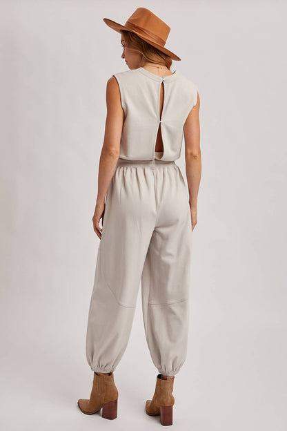 Off Duty Jogger Set- Bone