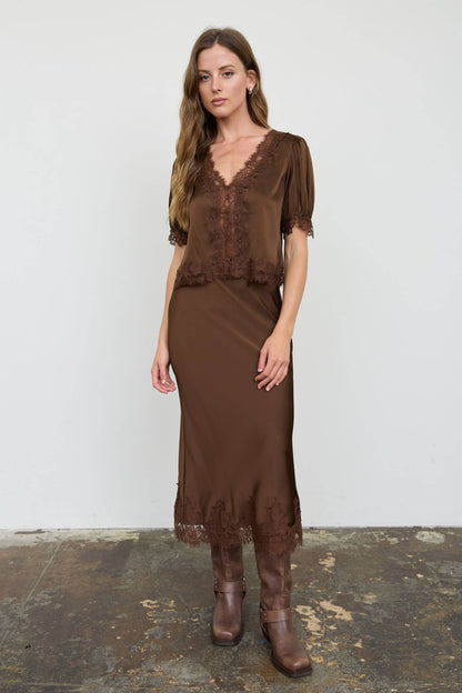The Cocoa Romance Lace Skirt