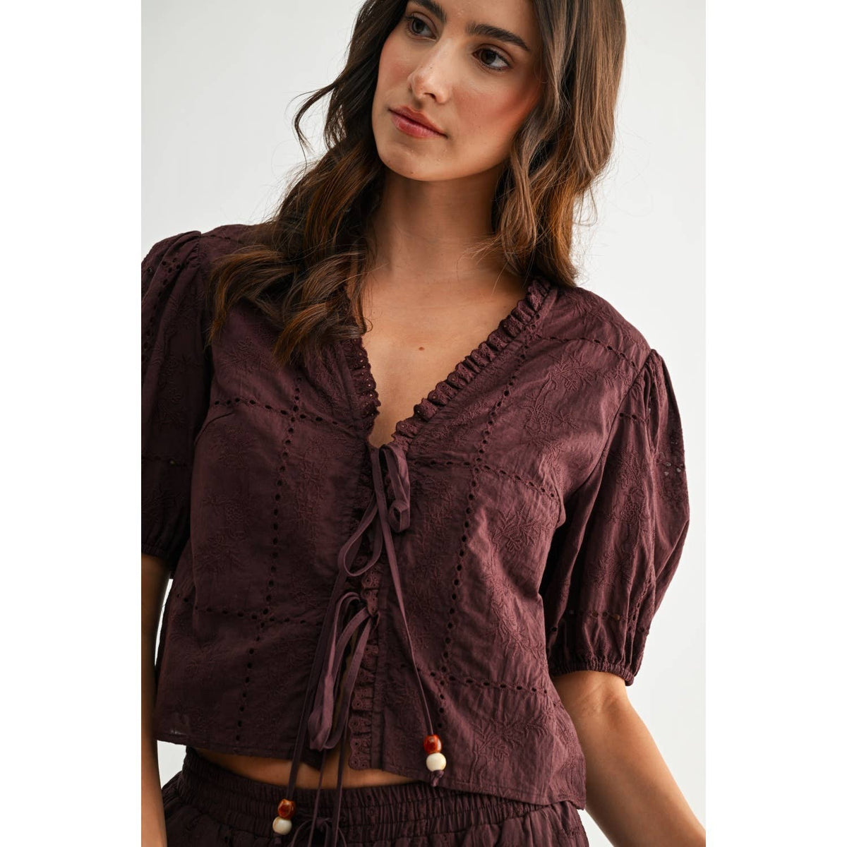 The Cocoa Tie-Front Blouse