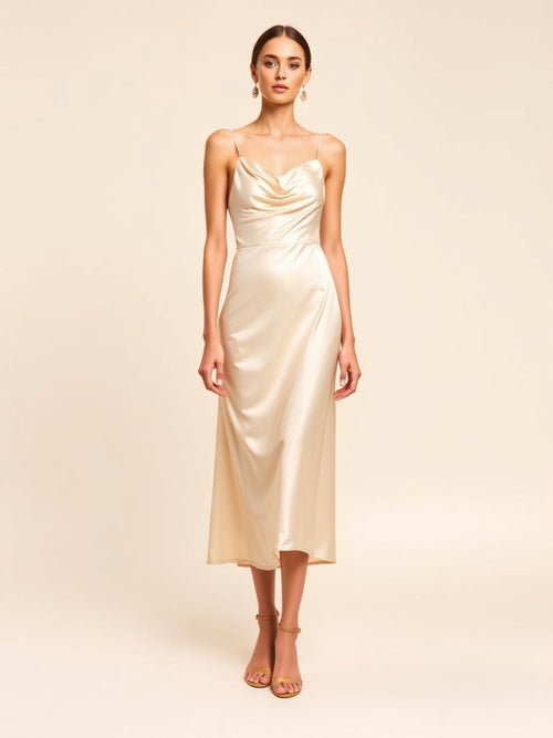 Ivory Satin Slip Dress